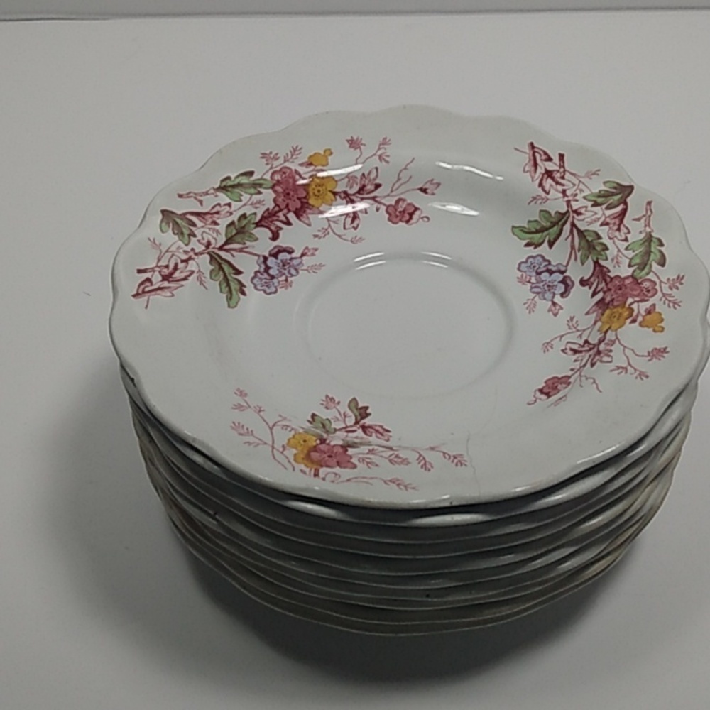 S.R. Ridgeway English Garden Saucers size 6" Floral Print